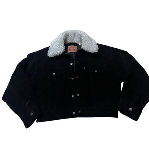 Levi’s Womans Black Denim Jacket with Sherpa Collar